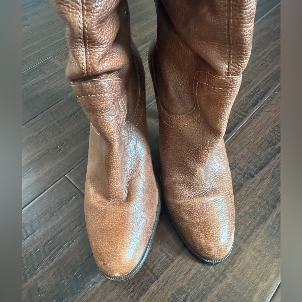 Matisse cognac leather knee high boots size 7.5 cowgirl sexy western chic boho - Picture 6 of 12